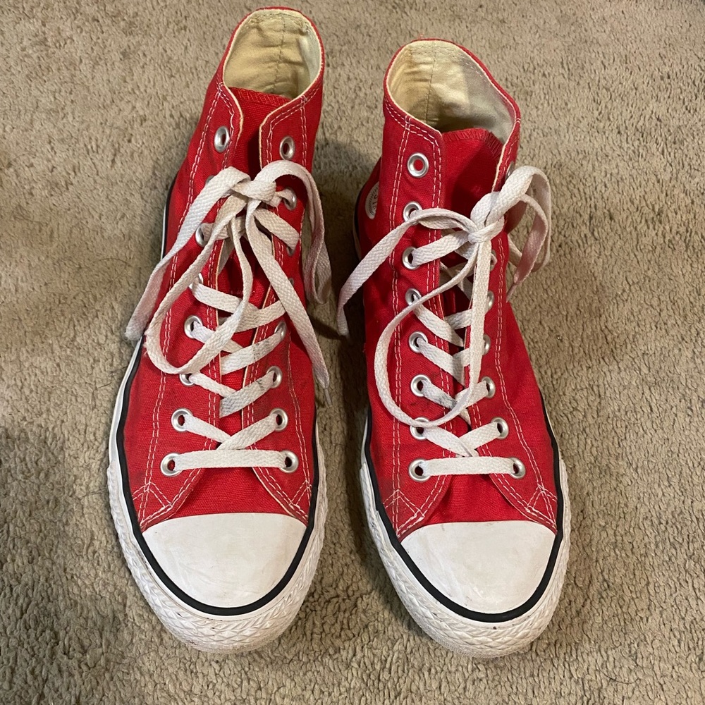 Red high top converse